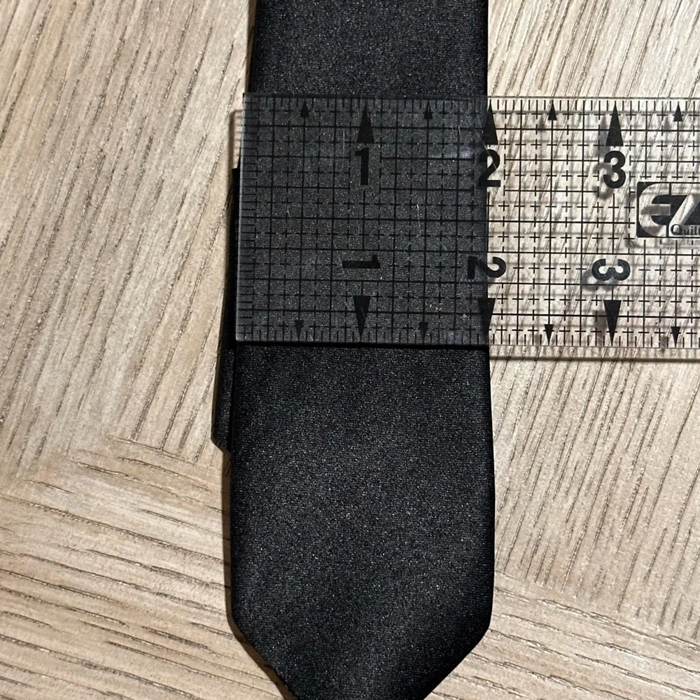 Classic Solid Pre knotted, zipper Neckties - 2 Black(2”W) & 1 Royal Blue(2.5”W)